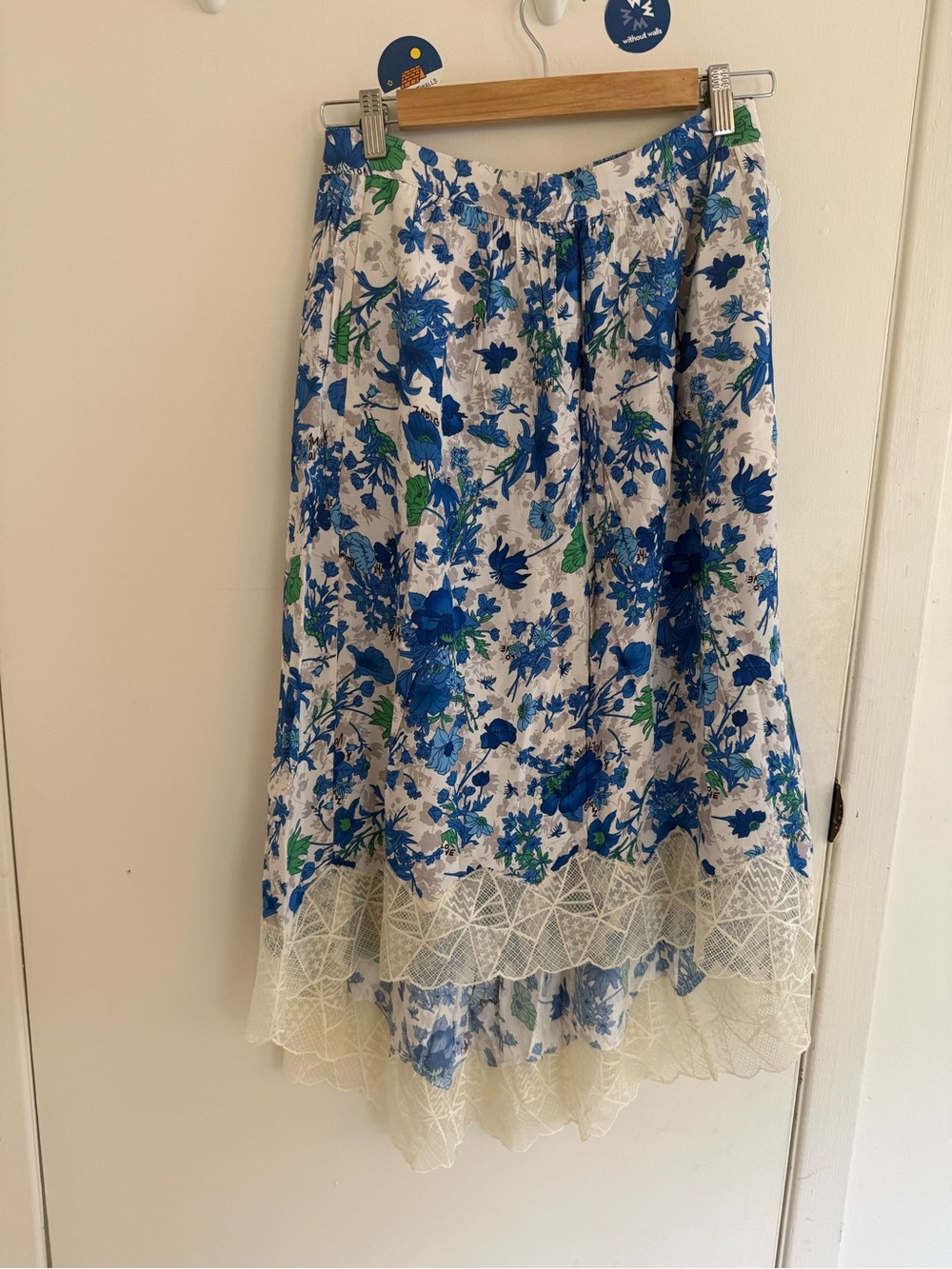 Zadig&Voltaire Garden Flower print skirt with lace trim